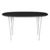 Fritz Hansen Superellipse Dining Table White/Black Fenix Laminates, 135x90 Cm