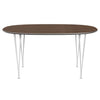 Fritz Hansen Superellipse Dining Table White/Walnut Veneer, 150x100 Cm
