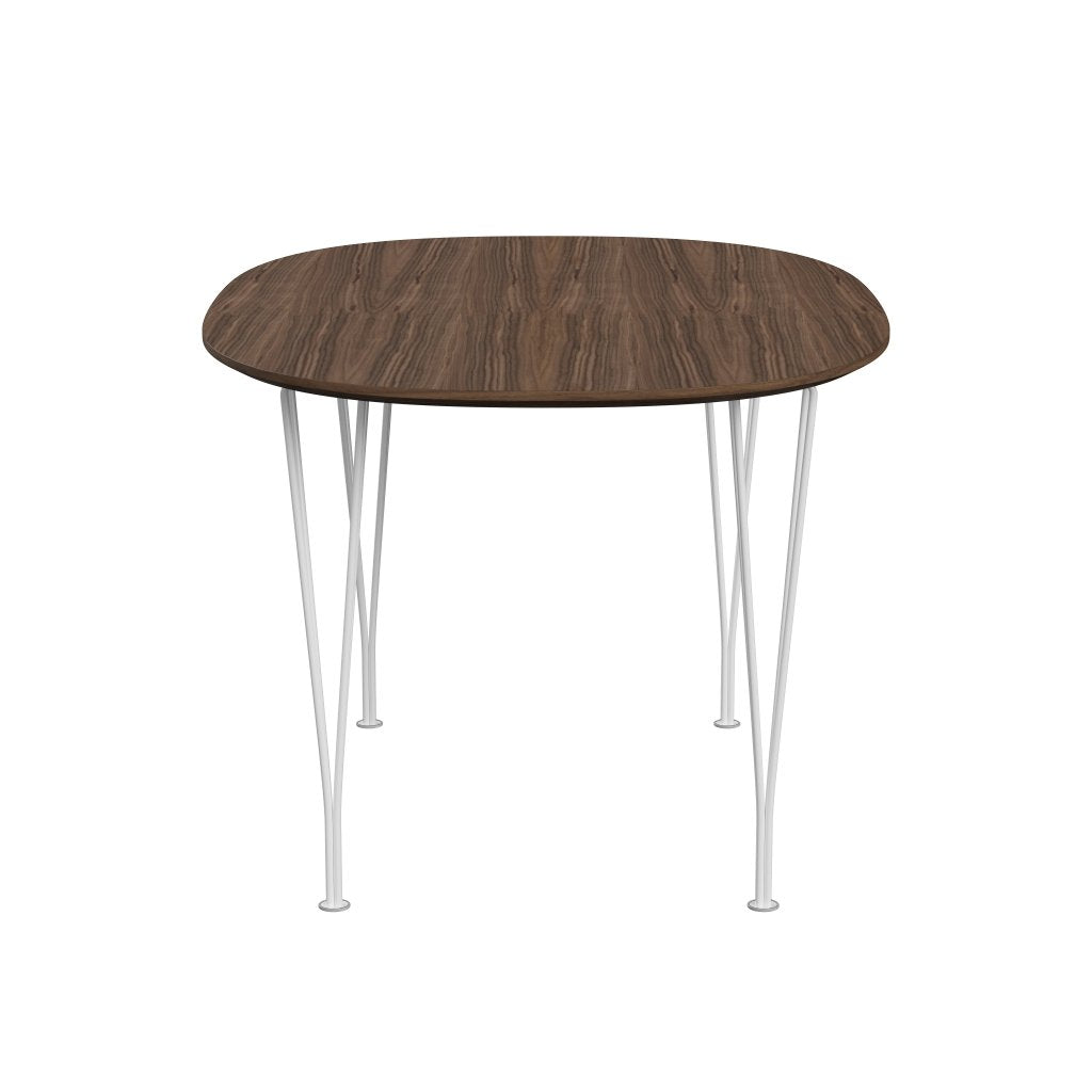 Fritz Hansen Superellipse Dining Table White/Walnut Veneer With Walnut Edge Table, 135x90 Cm