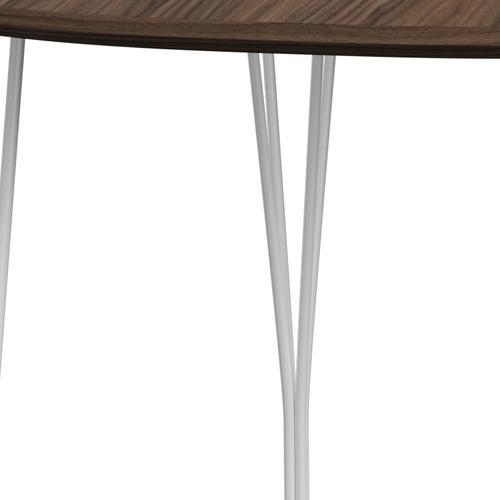 Fritz Hansen Superellipse Dining Table White/Walnut Veneer With Walnut Table Edge, 170x100 Cm