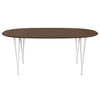 Fritz Hansen Superellipse Dining Table White/Walnut Veneer With Walnut Table Edge, 180x120 Cm