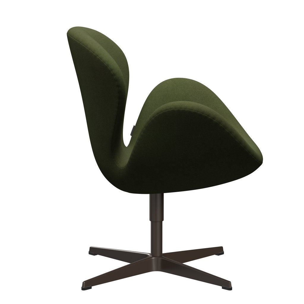 Fritz Hansen Swan Lounge Chair, Brown Bronze/Tonus Military Green