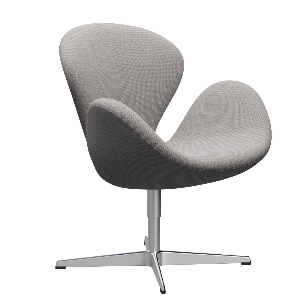 Fritz Hansen Swan Lounge Chair, Satin Brushed Aluminium/Fiord Stone/Stone