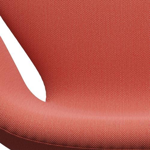 Fritz Hansen Swan Lounge Chair, Satin Brushed Aluminium/Steelcut Trio Pink/Orange