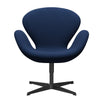 Fritz Hansen Swan Lounge Chair, Black Lacked/Christianshavn Blue Uni