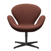 Fritz Hansen Swan Lounge Chair, Black Lacked/Christianshavn Orange
