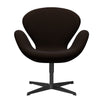 Fritz Hansen Swan Lounge Chair, schwarzer Lack/Komfort Brown (01566)