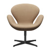 Fritz Hansen Swan Lounge Chair, Black Lacked/Divina MD Cappuccino