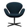 Fritz Hansen Swan Lounge Chair, Black Lacquered/Divina MD benzine donker