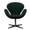 Fritz Hansen Swan Lounge Chair, Black Lacked/Divina Melange Dark Green (871)