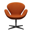 Fritz Hansen Swan Lounge Chair, schwarzer lackierter/Divina Melange Orange