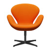 Fritz Hansen Swan Lounge Chair, Black Lacked/Fame Orange (63077)