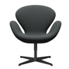 Fritz Hansen Swan Lounge Chair, schwarzer lackierter/fiord mittelgrau/dunkelgrau