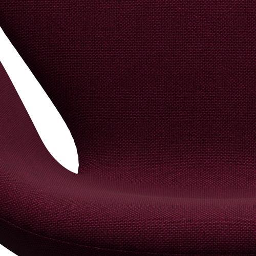 Fritz Hansen Swan Lounge Chair, Black Lacquered/Hallingdal Wine Red/Violet
