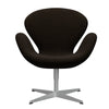 Fritz Hansen Swan Lounge Chair, Silver Gray/Hallingdal Black/Brown