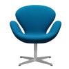 Fritz Hansen Swan Lounge Chair, Silver Gray/Hallingdal Turquoise