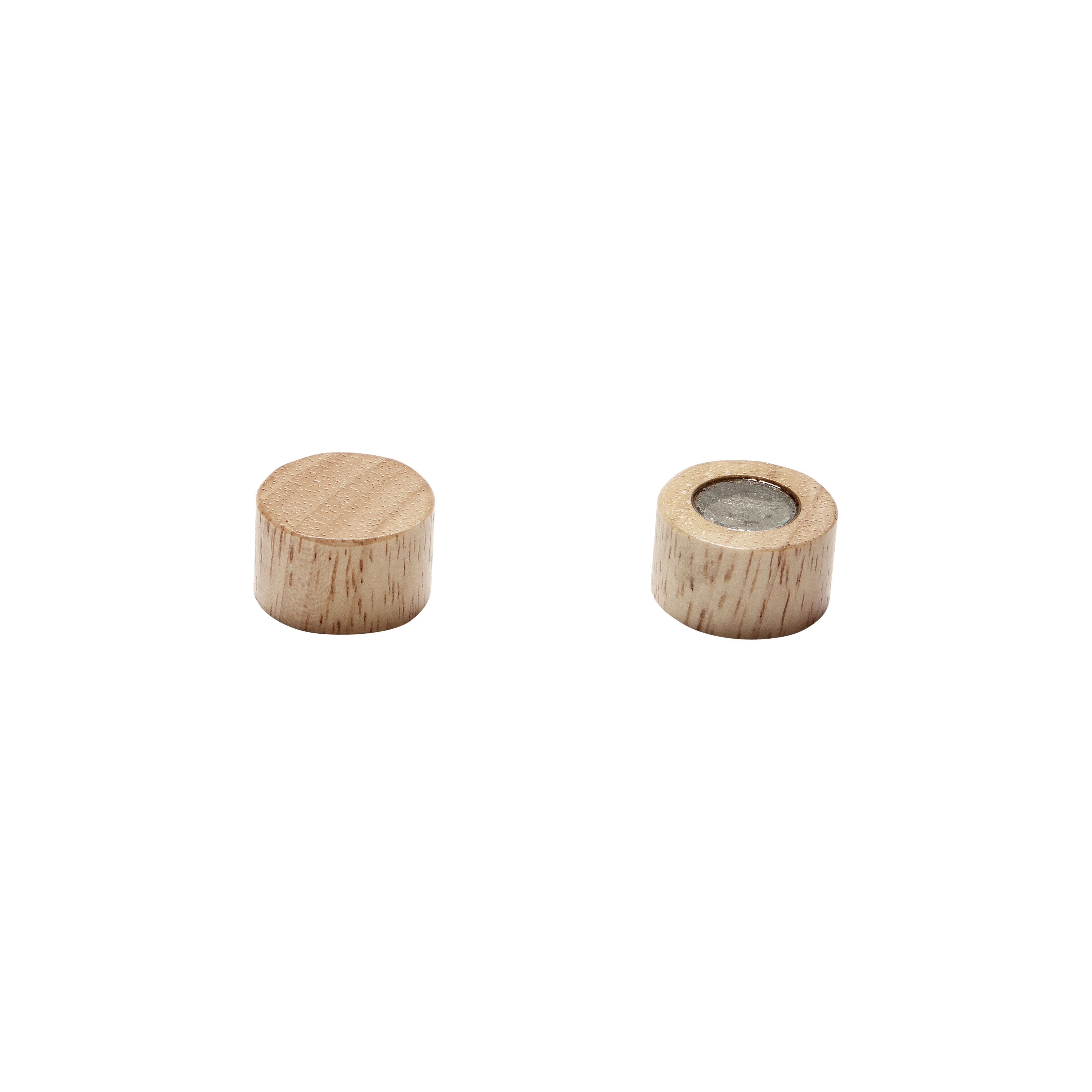 Hübsch Trek magneten rond rubber/hout aan