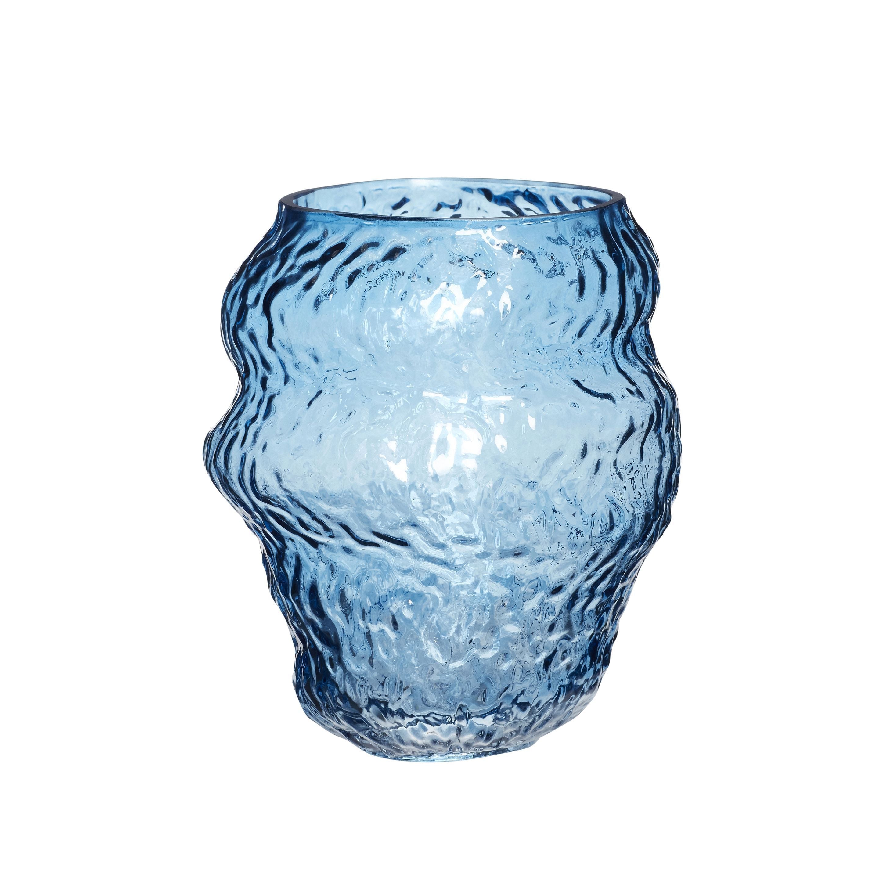 Hübsch Aurora Vase Glass Blau