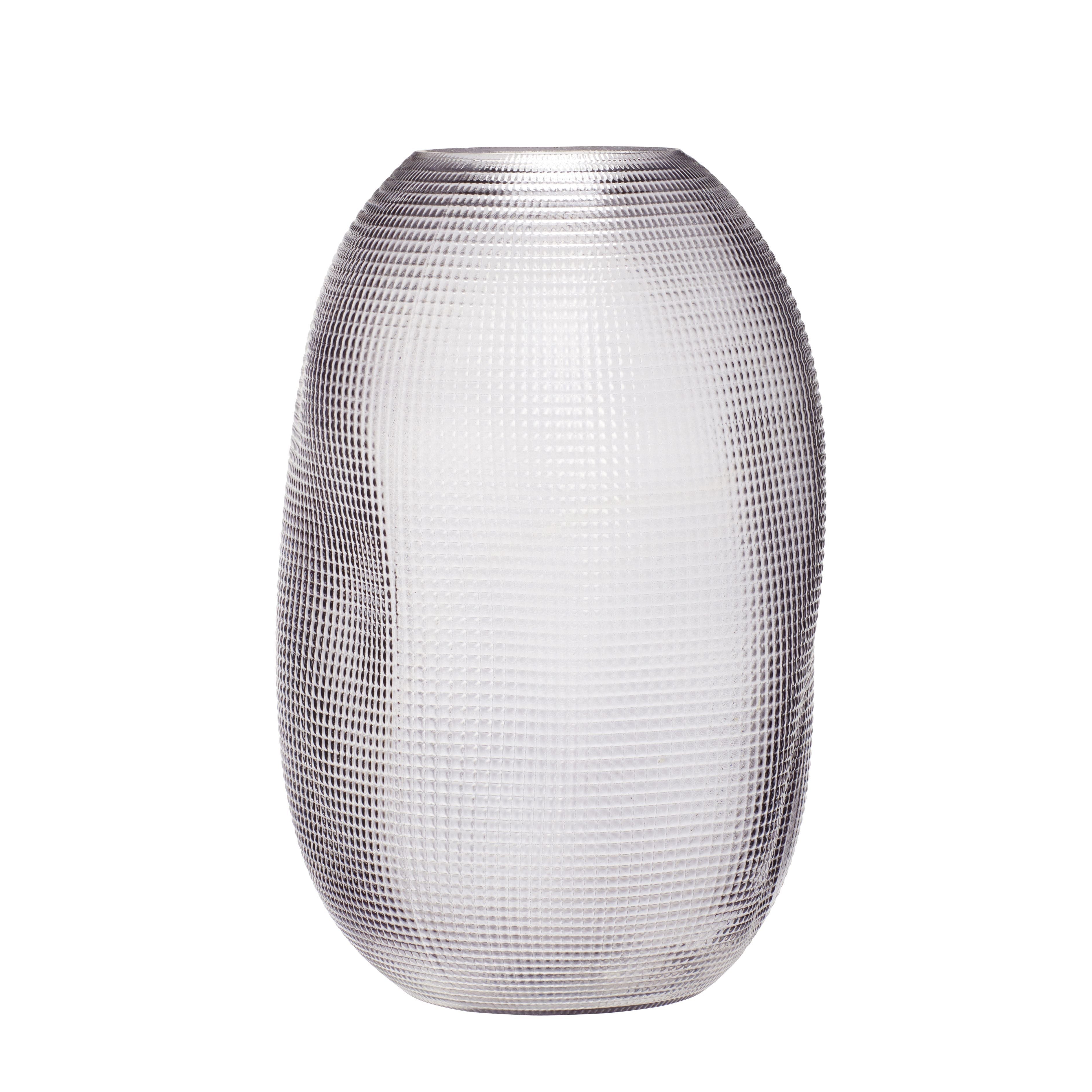 Hübsch Ballon Vase Glas rauchig grau