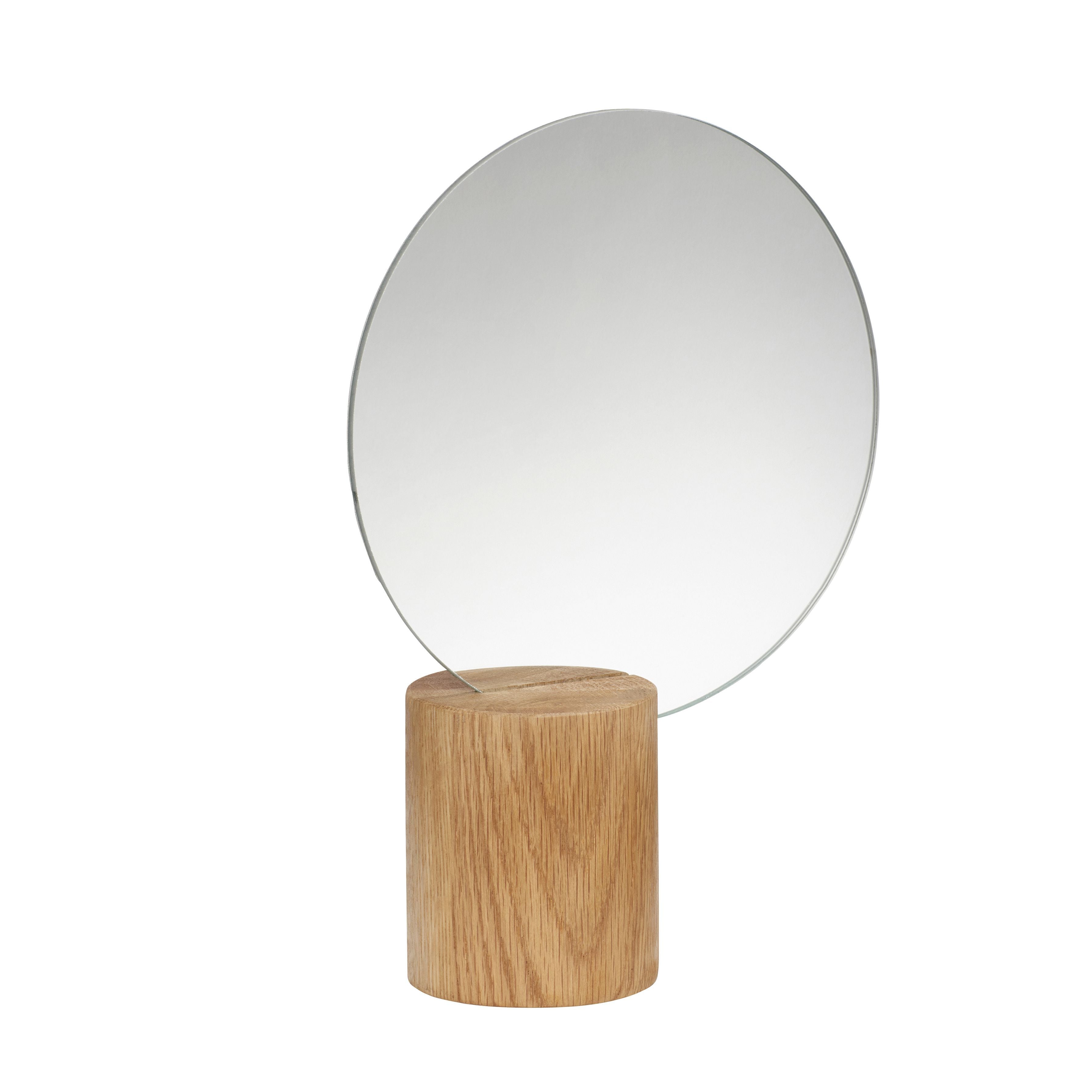 Hübsch Edge Table Mirror Wood Natural Round
