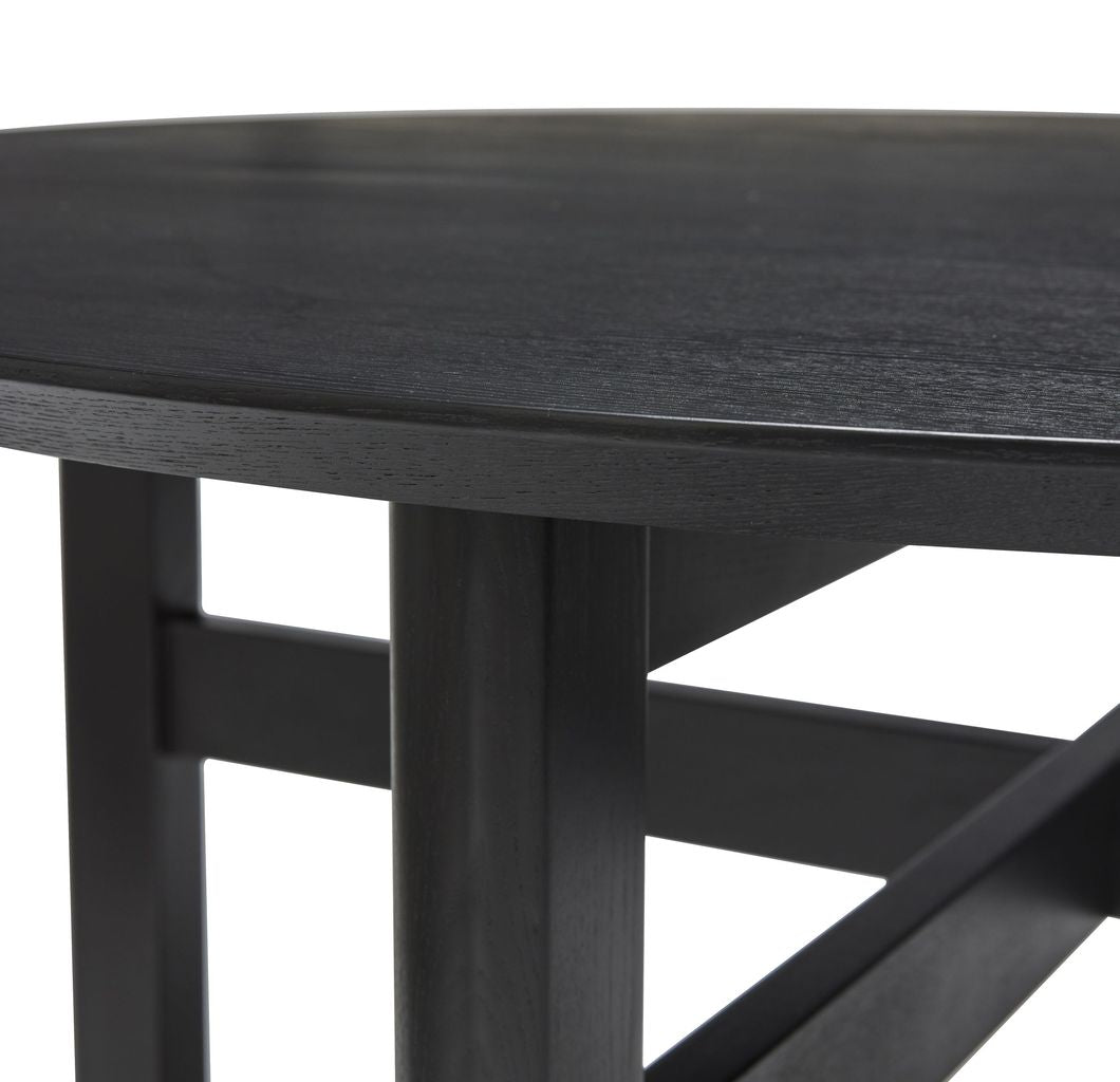 Hübsch Fjord Round Dining Table Black