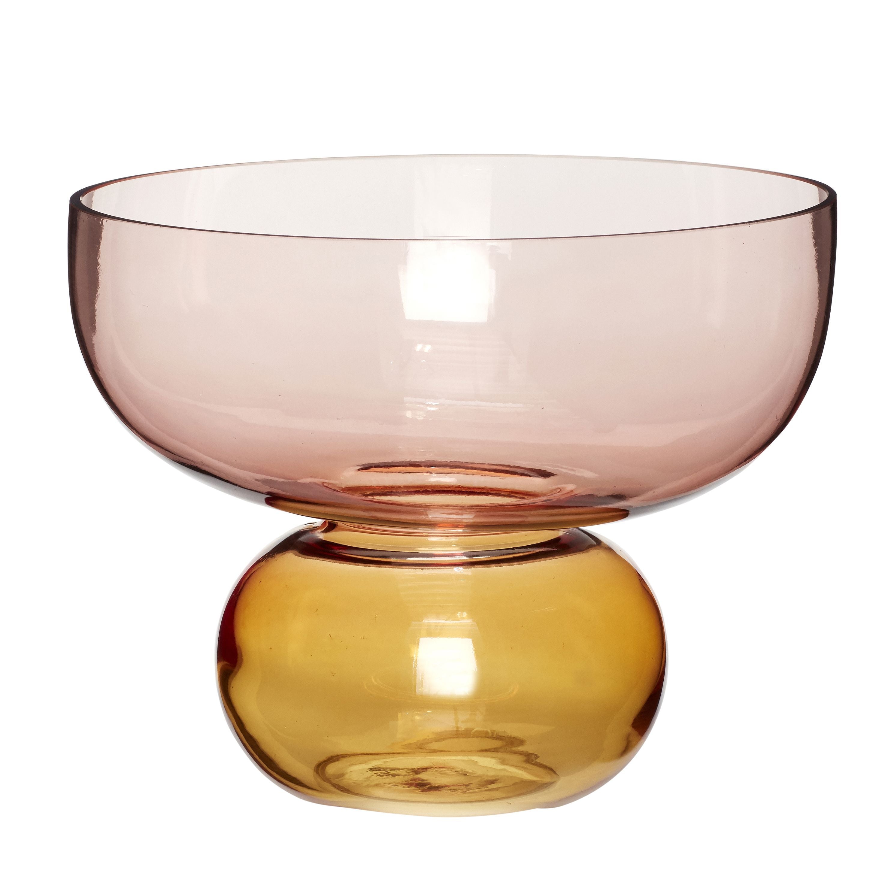 Hübsch Zeigen Sie Vase Glass Pink/Bernstein