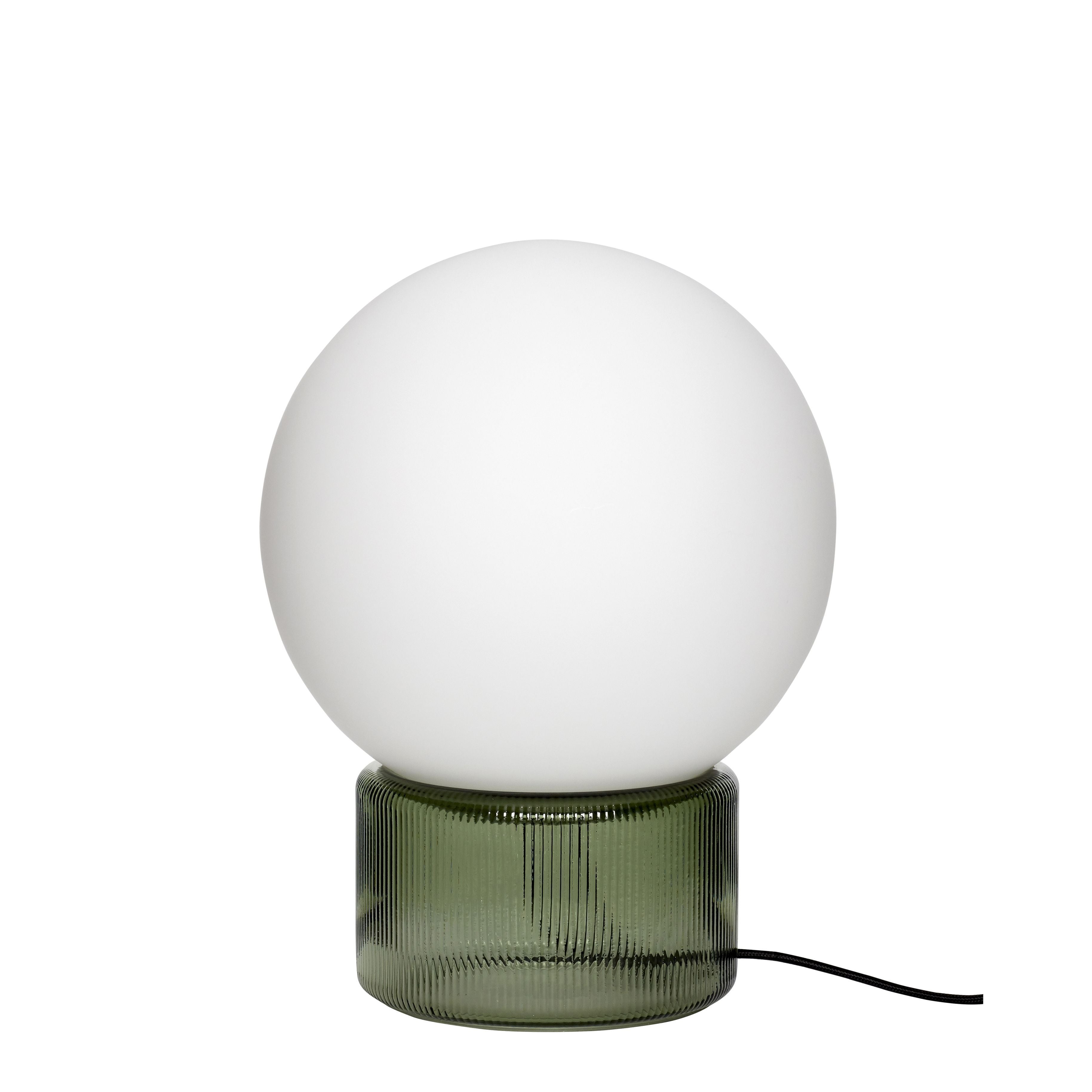 Hübsch Sphere Tischlampe Glas Opal/Grün
