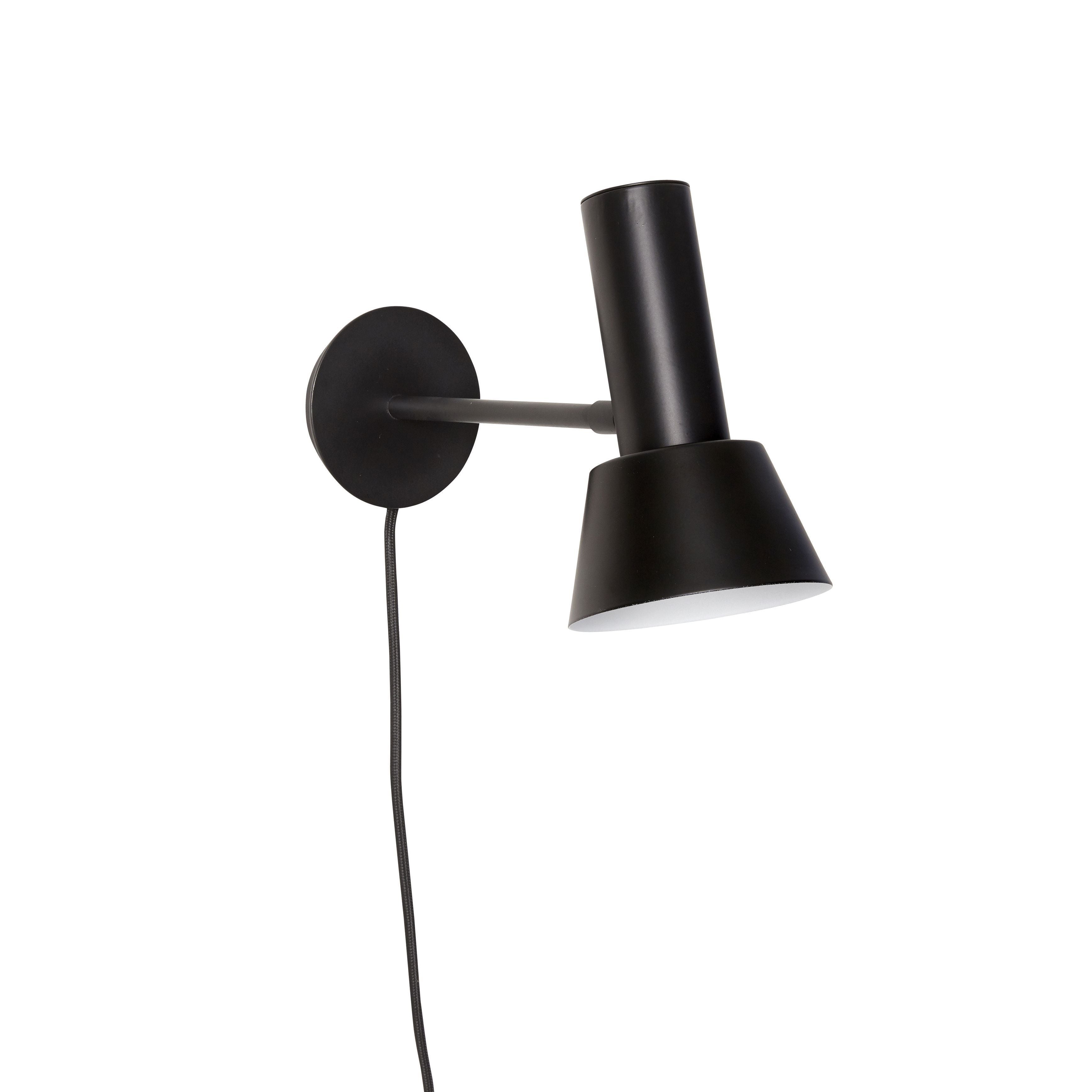 Hübsch Tap Wall Lampe Metall, schwarz
