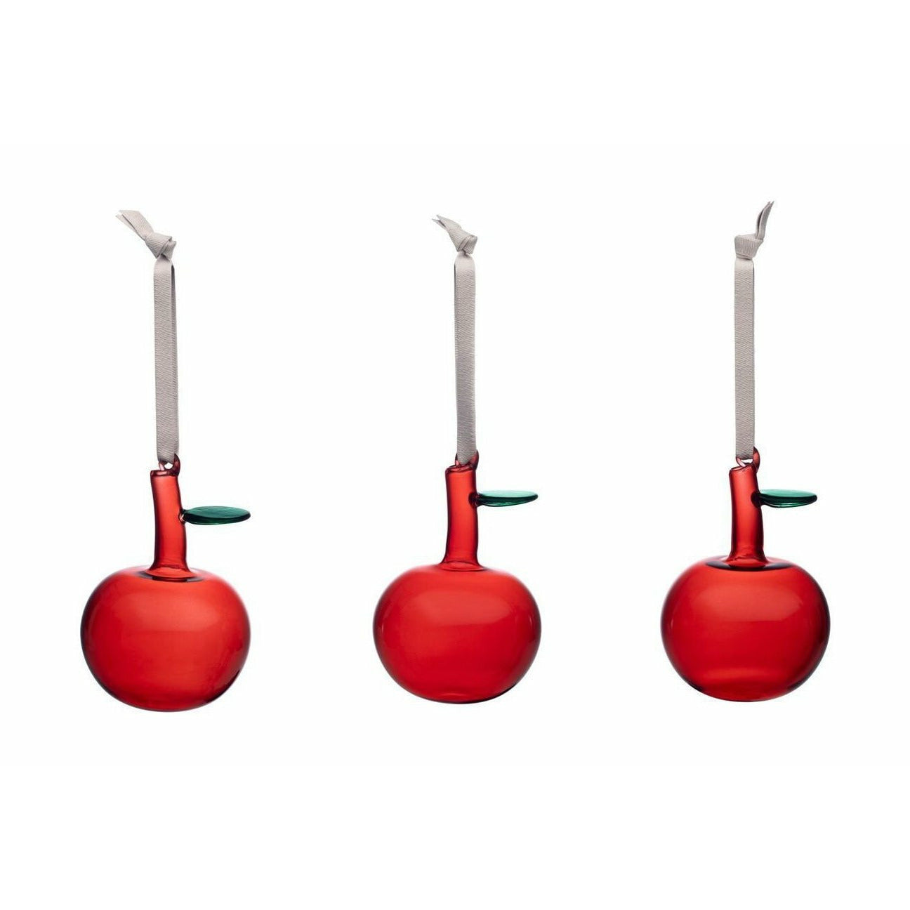 Iittala Decoraties Glazen appels, set van 3, rood