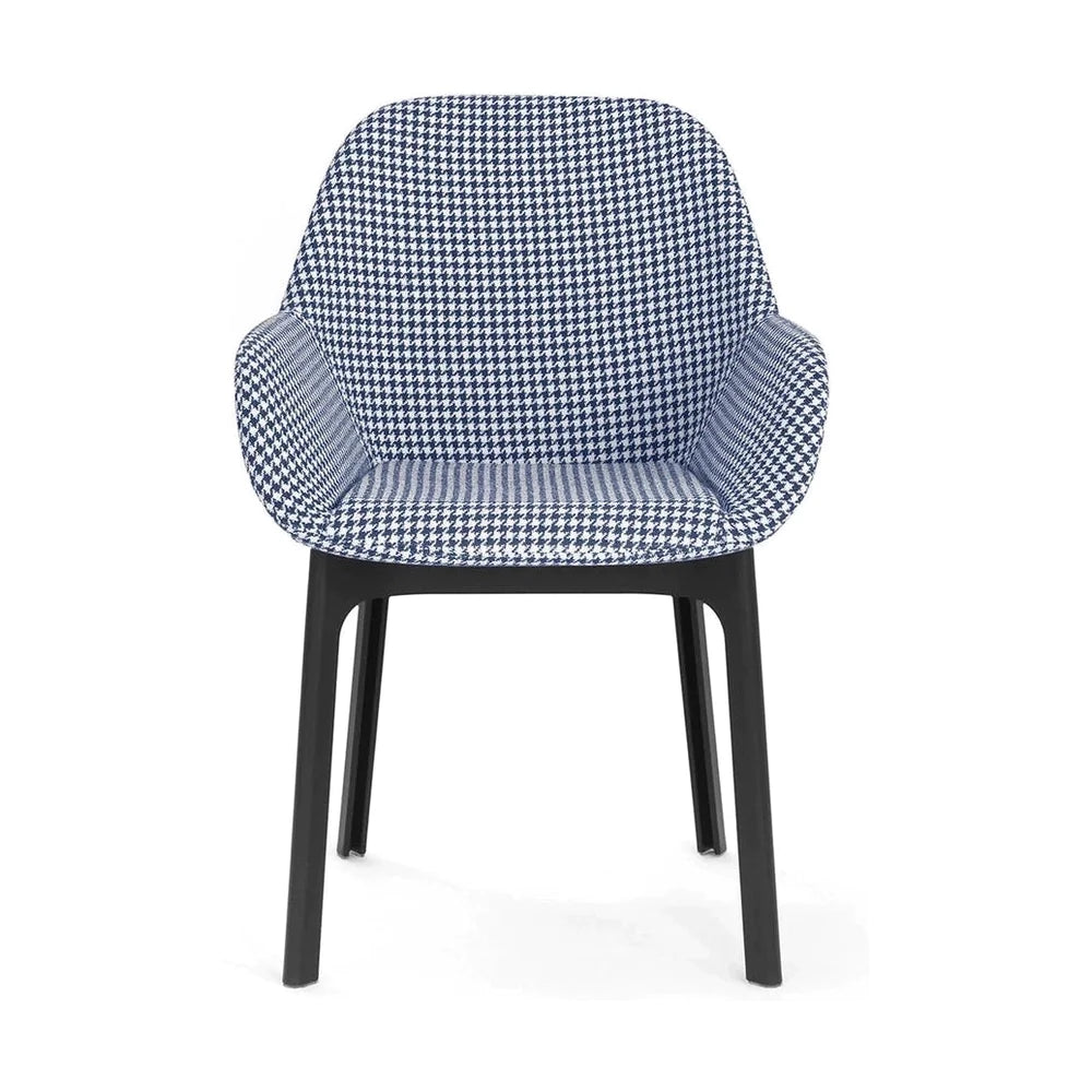 Kartell -Klatschen -Sessel, Schwarz/Houndholtooth Blau