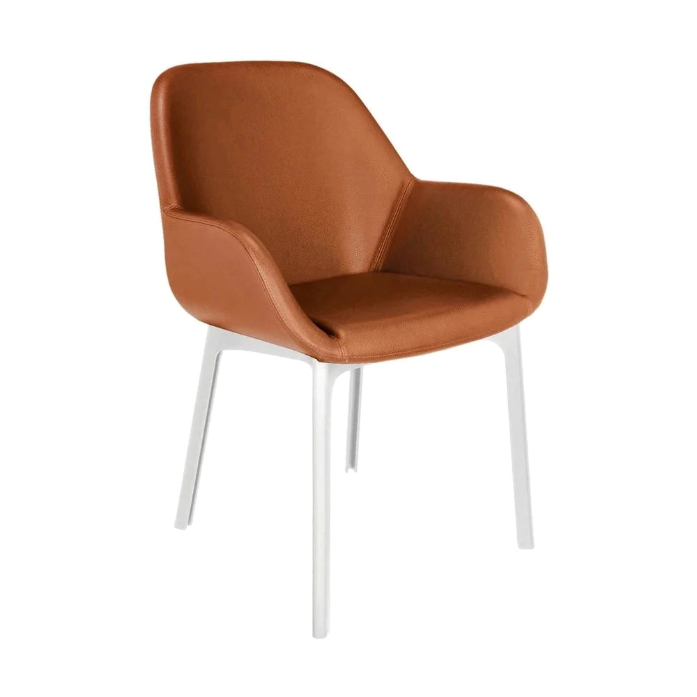 Kartell -Klatschen -PVC -Sessel, Weiß/Tabak