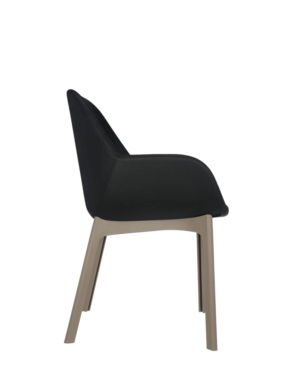 Kartell -Klatschen -PVC -Sessel, Taupe/Hochglanzschwarz