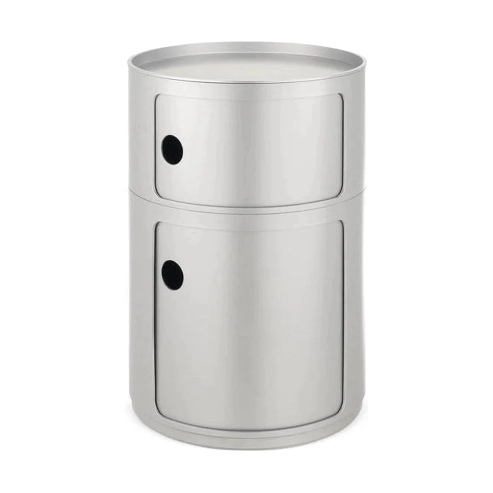 Kartell Componibili Classic Big Container 2 Elemente klein, Silber
