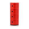 Kartell Componibili Classic Container 4 Elemente, rot