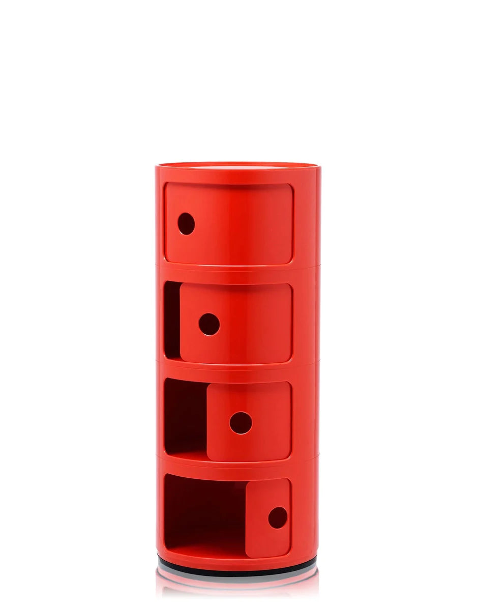 Kartell Componibili Classic Container 4 Elemente, rot