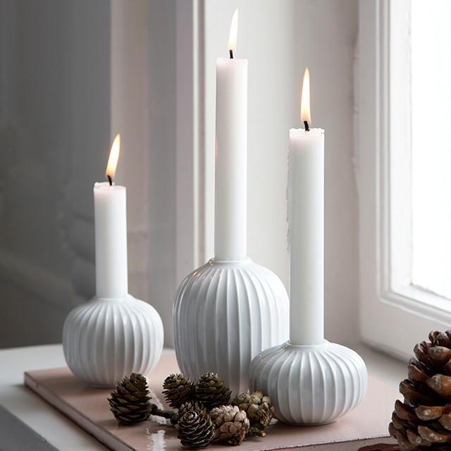 Kähler Hammershøi kaarsen die wit vasthouden, klein