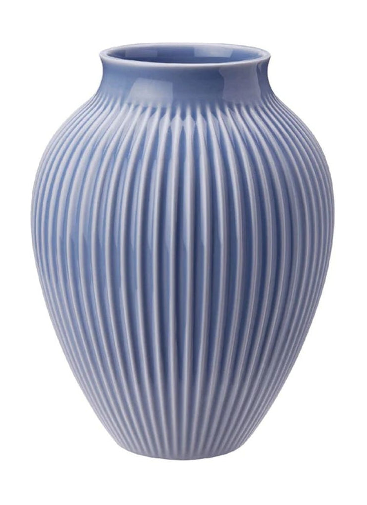 Knabstrup Keramik Vase With Grooves H 27 Cm, Lavender Blue