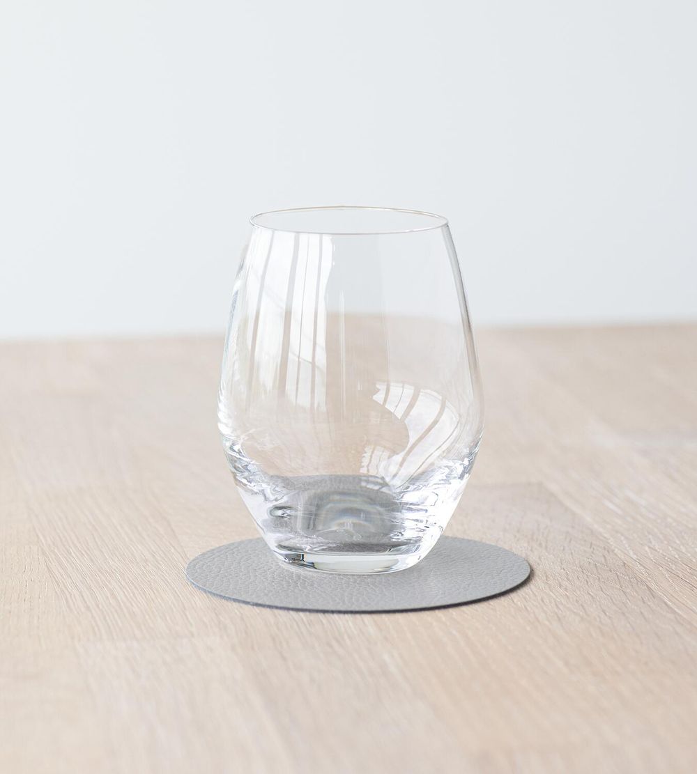 Lind Dna Circle Glass Untersetzer Serene Leder, Aschgrau