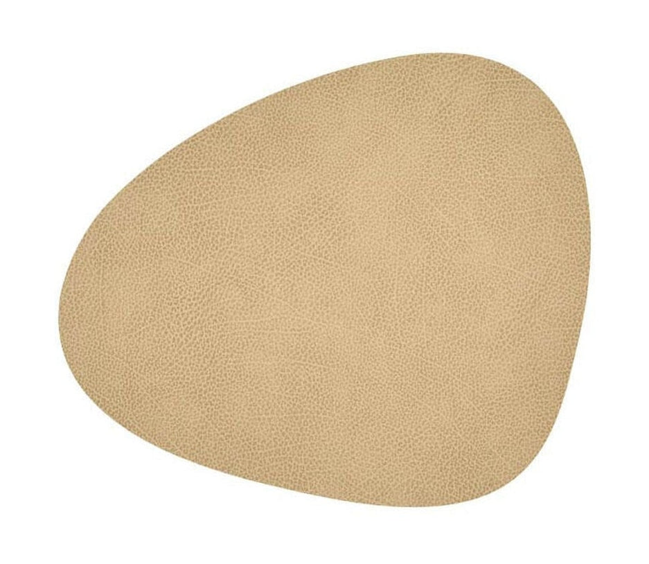 Lind Dna Curve Placemat Hippo Leather L, Sand