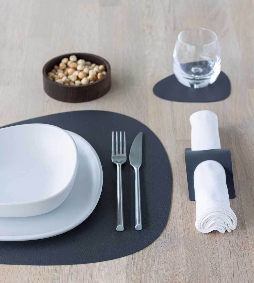 Lind Dna Curve Placemat Serene Leather L, antraciet