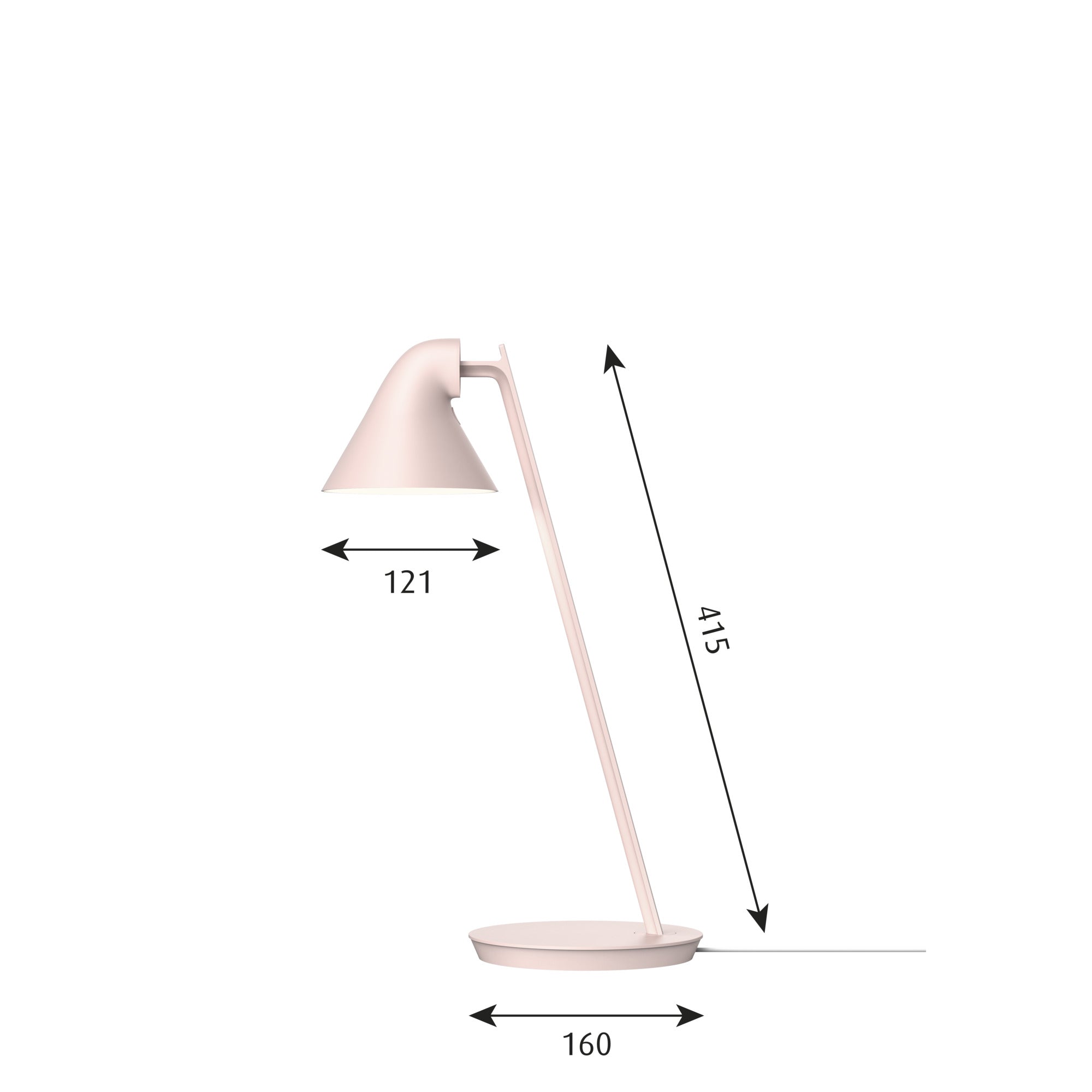 Louis Poulsen NJP mini -tafellamp, lichtroze