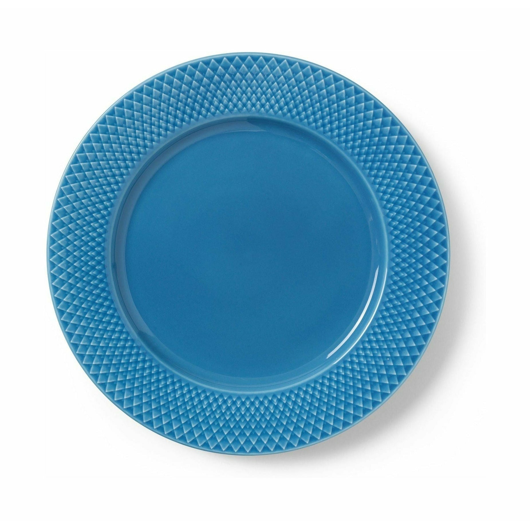 Lyngby Porcelæn Rhombe kleurplaat Ø27 cm, blauw