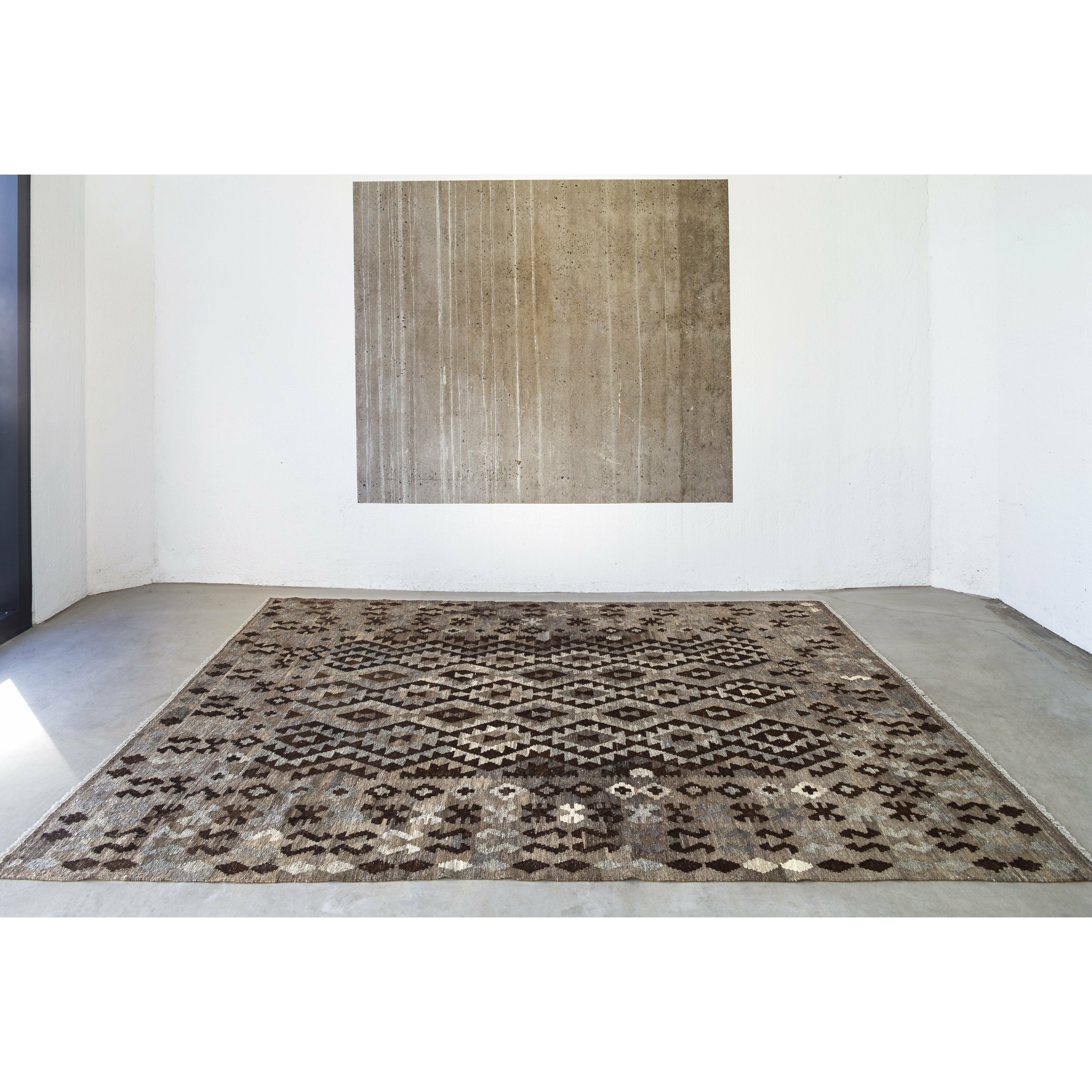 Massimo Kelim tapijt natuurlijke donkergrijs/bruin/zwart, 150x200 cm
