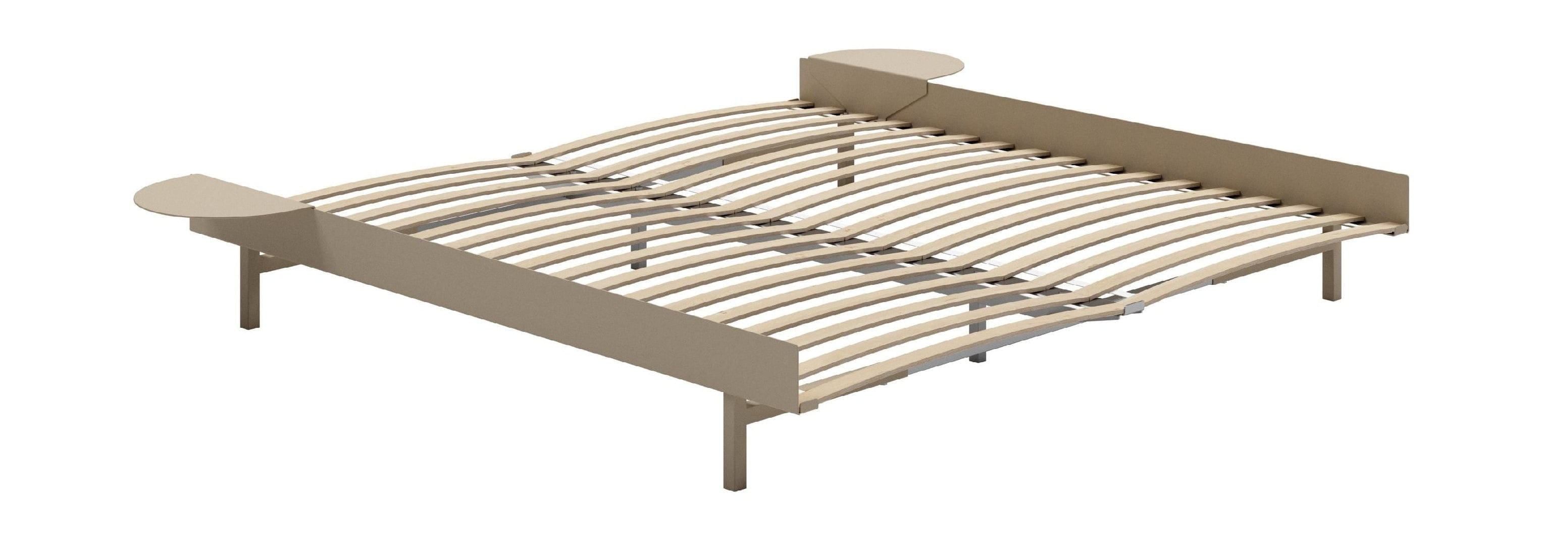 Moebe Bed met lamellen en 2 nachtkastjes 180 cm, zand