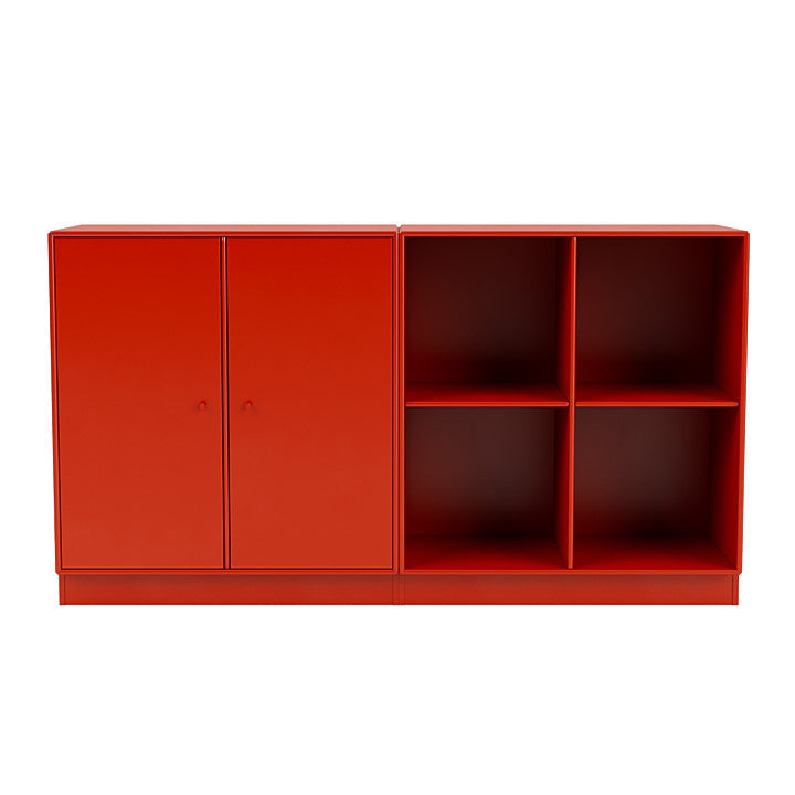 Montana paar klassiek dressoir met 7 cm plint, rosehip rood