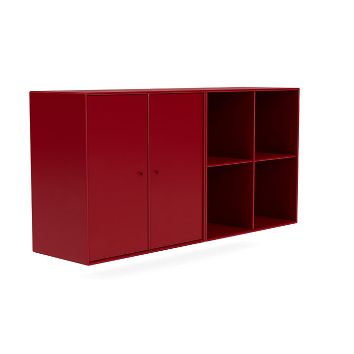 Montana paar klassiek dressoir met ophangrail, rode biet rood