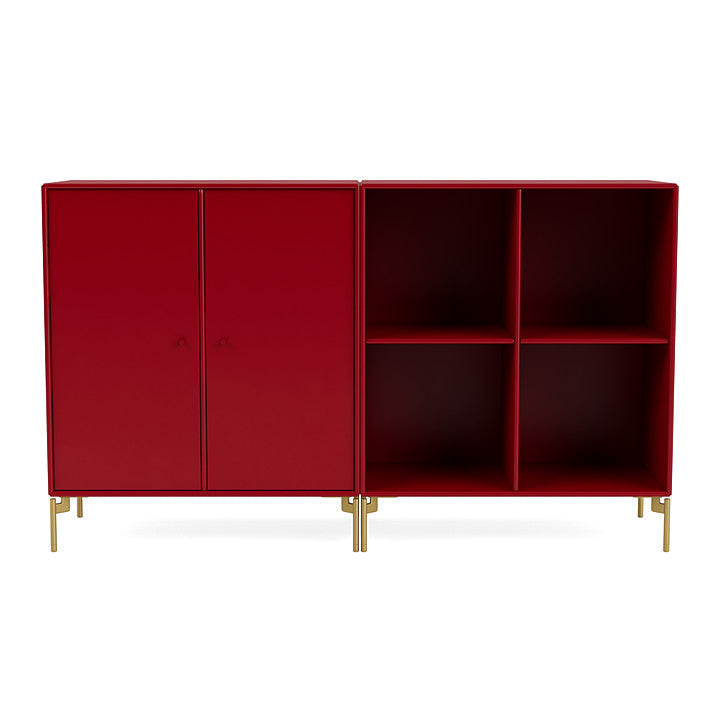 Montana Paar klassisches Sideboard mit Beinen, Rote Beete/Messing