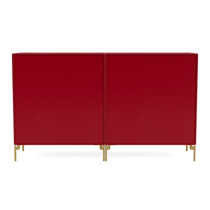 Montana Paar klassisches Sideboard mit Beinen, Rote Beete/Messing