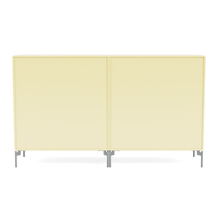 Montana Paar klassisches Sideboard mit Beinen, Camomile/Matt Chrom