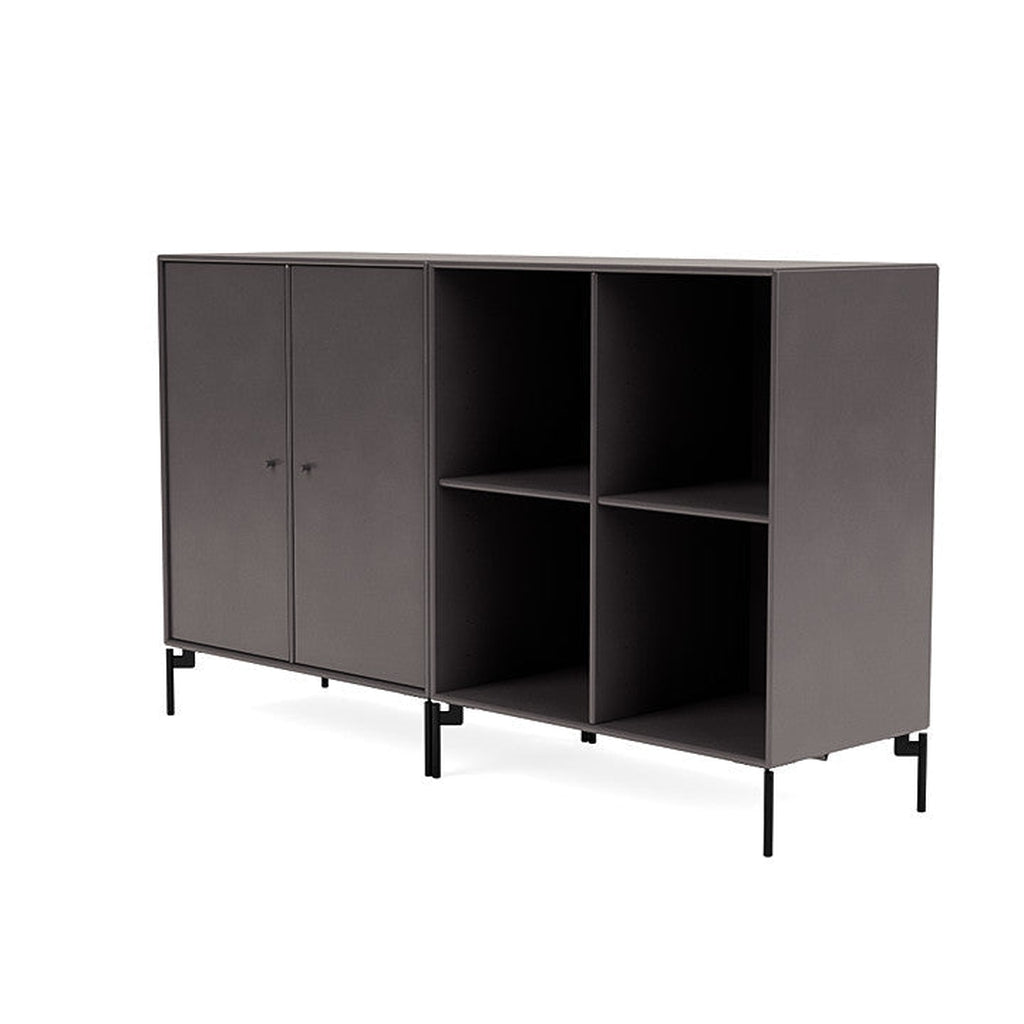 Montana Paar klassisches Sideboard mit Beinen, Kaffee/Schwarz